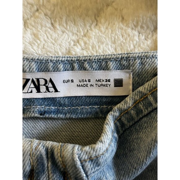 Zara Denim Women’s Blue Corset Sleeveless Crop Top Moto Size Small - Picture 3 of 6